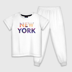 Детская пижама хлопок с принтом NEW YORK в Кировске, 100% хлопок |  брюки и футболка прямого кроя, без карманов, на брюках мягкая резинка на поясе и по низу штанин
 | new york | ny | usa | нью йорк | сша | туризм