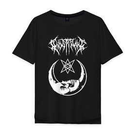 Мужская футболка хлопок Oversize с принтом GHOSTEMANE (НА СПИНЕ) в Кировске, 100% хлопок | свободный крой, круглый ворот, “спинка” длиннее передней части | Тематика изображения на принте: eric whitney | ghostemane | trash | треш