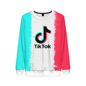 Женский свитшот 3D с принтом TIKTOK в Кировске, 100% полиэстер с мягким внутренним слоем | круглый вырез горловины, мягкая резинка на манжетах и поясе, свободная посадка по фигуре | tik | tik tok | tiktok | tok | тик | тик ток | тикток | ток