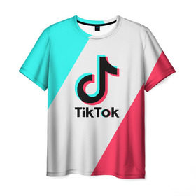 Мужская футболка 3D с принтом TIKTOK в Кировске, 100% полиэфир | прямой крой, круглый вырез горловины, длина до линии бедер | Тематика изображения на принте: tik | tik tok | tiktok | tok | тик | тик ток | тикток | ток