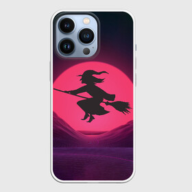 Чехол для iPhone 13 Pro с принтом The Witch(Happy Halloween) в Кировске,  |  | Тематика изображения на принте: halloween | halloweenparty | witch | в подарок | ведьма | ведьмочка | вечеринка | детский дизайн | детский рисунок | для подарка | закат солнца | мягкие цвета | пати | хэллоуин