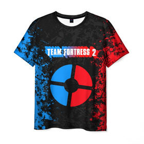 Мужская футболка 3D с принтом TEAM FORTRESS 2 RED VS BLUE в Кировске, 100% полиэфир | прямой крой, круглый вырез горловины, длина до линии бедер | fortress 2 | team 2 | team fortress | team fortress 2 | тим 2 | тим фортрес. | тим фортресс | тим фортресс 2 | фортресс 2