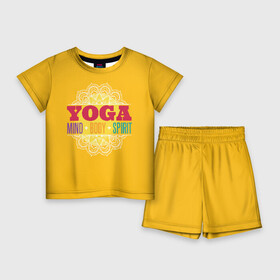 Детский костюм с шортами 3D с принтом Йога в Кировске,  |  | fitness | yoga | йога | медитация | фитнес