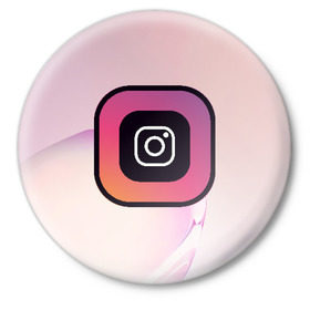 Значок с принтом Instagram(редактируемое лого) в Кировске,  металл | круглая форма, металлическая застежка в виде булавки | 