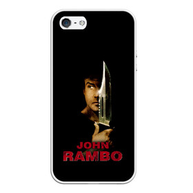 Чехол для iPhone 5/5S матовый с принтом John Rambo в Кировске, Силикон | Область печати: задняя сторона чехла, без боковых панелей | action | army | blood | first | john | last | rambo | stallone | states | sylvester | united | usa | армия | боевик | джон | кровь | первая | последняя | рэмбо | сильвестр | сталлоне | сша