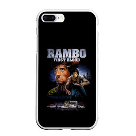 Чехол для iPhone 7Plus/8 Plus матовый с принтом Rambo First Blood в Кировске, Силикон | Область печати: задняя сторона чехла, без боковых панелей | action | army | blood | first | john | last | rambo | stallone | states | sylvester | united | usa | армия | боевик | джон | кровь | первая | последняя | рэмбо | сильвестр | сталлоне | сша