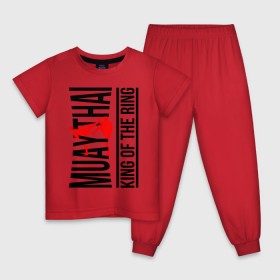 Детская пижама хлопок с принтом Muay Thai (двухсторонняя) в Кировске, 100% хлопок |  брюки и футболка прямого кроя, без карманов, на брюках мягкая резинка на поясе и по низу штанин
 | Тематика изображения на принте: 