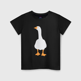 Детская футболка хлопок с принтом ЗЛОЙ ГУСЬ! в Кировске, 100% хлопок | круглый вырез горловины, полуприлегающий силуэт, длина до линии бедер | Тематика изображения на принте: goose | untitled goose | гусь | злой гусь