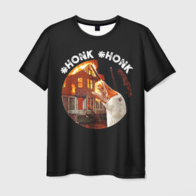 Мужская футболка 3D с принтом Honk Honk I am Goose в Кировске, 100% полиэфир | прямой крой, круглый вырез горловины, длина до линии бедер | Тематика изображения на принте: angry goose | goose | honk | гусь | злой гусь | хонк