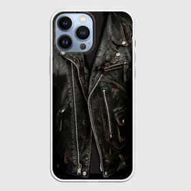 Чехол для iPhone 13 Pro Max с принтом Косуха терминатора в Кировске,  |  | Тематика изображения на принте: арнольд | доспехи | замки | застежки | касуха | клепки | кожа | кожаная | кожанка | костюм | косуха | куртец | куртка | молнии | панк | потертая | рок | старая | терминатор | тертая