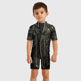 Детский купальный костюм 3D с принтом Косуха терминатора в Кировске, Полиэстер 85%, Спандекс 15% | застежка на молнии на спине | арнольд | доспехи | замки | застежки | касуха | клепки | кожа | кожаная | кожанка | костюм | косуха | куртец | куртка | молнии | панк | потертая | рок | старая | терминатор | тертая