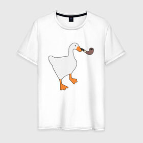 Мужская футболка хлопок с принтом Untitled Goose в Кировске, 100% хлопок | прямой крой, круглый вырез горловины, длина до линии бедер, слегка спущенное плечо. | evil | game | goose | mem | memes | untitled | гусь | злой | игра | мем | осторожно