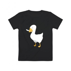 Детская футболка хлопок с принтом untitled goose в Кировске, 100% хлопок | круглый вырез горловины, полуприлегающий силуэт, длина до линии бедер | game | goose | untitled | videogame | видеоигры | гусь | игры | мем
