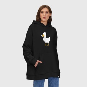 Худи SuperOversize хлопок с принтом untitled goose в Кировске, 70% хлопок, 30% полиэстер, мягкий начес внутри | карман-кенгуру, эластичная резинка на манжетах и по нижней кромке, двухслойный капюшон
 | game | goose | untitled | videogame | видеоигры | гусь | игры | мем