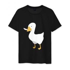 Мужская футболка хлопок с принтом untitled goose в Кировске, 100% хлопок | прямой крой, круглый вырез горловины, длина до линии бедер, слегка спущенное плечо. | game | goose | untitled | videogame | видеоигры | гусь | игры | мем