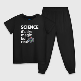 Детская пижама хлопок с принтом Наука как магия,только реальна в Кировске, 100% хлопок |  брюки и футболка прямого кроя, без карманов, на брюках мягкая резинка на поясе и по низу штанин
 | science | атом | магия | мозг | наука | наука рулит | научный | учёные | учёный