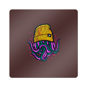 Магнит виниловый Квадрат с принтом Octopus(Lil Peep, GBC) в Кировске, полимерный материал с магнитным слоем | размер 9*9 см, закругленные углы | gbc | lil | peep | rap | rock | бордовый | желтый | зеленый | исполнитель | картинка | надпись на спине | осьминог | редактируемый дизайн | рок | рэп | рэпер | сочный цвет | фиолетовый