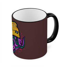 Кружка с принтом Octopus(Lil Peep, GBC) в Кировске, керамика | ёмкость 330 мл | gbc | lil | peep | rap | rock | бордовый | желтый | зеленый | исполнитель | картинка | надпись на спине | осьминог | редактируемый дизайн | рок | рэп | рэпер | сочный цвет | фиолетовый