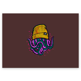 Поздравительная открытка с принтом Octopus(Lil Peep, GBC) в Кировске, 100% бумага | плотность бумаги 280 г/м2, матовая, на обратной стороне линовка и место для марки
 | gbc | lil | peep | rap | rock | бордовый | желтый | зеленый | исполнитель | картинка | надпись на спине | осьминог | редактируемый дизайн | рок | рэп | рэпер | сочный цвет | фиолетовый