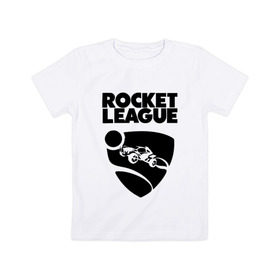 Детская футболка хлопок с принтом ROCKET LEAGUE в Кировске, 100% хлопок | круглый вырез горловины, полуприлегающий силуэт, длина до линии бедер | racing. | rocket league | rocket league garage | rocket trade | гонки | рокет лига