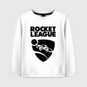 Детский лонгслив хлопок с принтом ROCKET LEAGUE в Кировске, 100% хлопок | круглый вырез горловины, полуприлегающий силуэт, длина до линии бедер | racing. | rocket league | rocket league garage | rocket trade | гонки | рокет лига