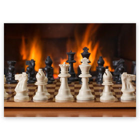 Поздравительная открытка с принтом Шахматы в Кировске, 100% бумага | плотность бумаги 280 г/м2, матовая, на обратной стороне линовка и место для марки
 | Тематика изображения на принте: дамка | доска | игра | игры | камин | конь | король | огне | огнём | огненное | огонь | пешка | пламя | слон | ферзь | фигурки | фигуры | шахматная | шахматы