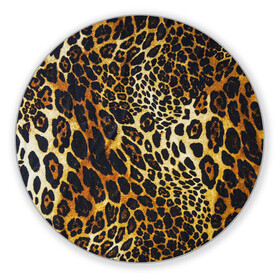 Коврик для мышки круглый с принтом Леопард в Кировске, резина и полиэстер | круглая форма, изображение наносится на всю лицевую часть | кошка | лео | леопард | мех | хищник