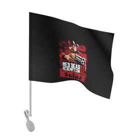 Флаг для автомобиля с принтом Red Dead Redemption в Кировске, 100% полиэстер | Размер: 30*21 см | dead | gamer | john | marston | rdr | red | redemption | rockstar | shooter | western | вестерн | джон | марстон | шутер