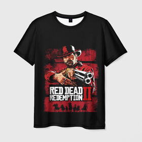 Мужская футболка 3D с принтом Red Dead Redemption в Кировске, 100% полиэфир | прямой крой, круглый вырез горловины, длина до линии бедер | dead | gamer | john | marston | rdr | red | redemption | rockstar | shooter | western | вестерн | джон | марстон | шутер