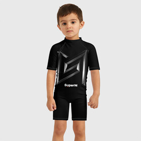 Детский купальный костюм 3D с принтом SuperM в Кировске, Полиэстер 85%, Спандекс 15% | застежка на молнии на спине | baekhyun | k pop | kai | lucas | mark | super m | superm | taemin | taeyong | ten | к поп | музыка | супер м | суперм