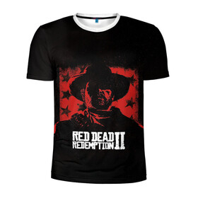 Мужская футболка 3D спортивная с принтом Red Dead Redemption в Кировске, 100% полиэстер с улучшенными характеристиками | приталенный силуэт, круглая горловина, широкие плечи, сужается к линии бедра | dead | gamer | john | marston | rdr | red | redemption | rockstar | shooter | western | вестерн | джон | марстон | шутер