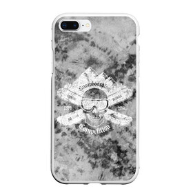Чехол для iPhone 7Plus/8 Plus матовый с принтом tie-dye snowboarding в Кировске, Силикон | Область печати: задняя сторона чехла, без боковых панелей | горы | зима | природа | снег | сноуборд | спорт