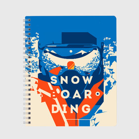 Тетрадь с принтом SNOW BOAR DING в Кировске, 100% бумага | 48 листов, плотность листов — 60 г/м2, плотность картонной обложки — 250 г/м2. Листы скреплены сбоку удобной пружинной спиралью. Уголки страниц и обложки скругленные. Цвет линий — светло-серый
 | горы | зима | природа | снег | сноуборд | спорт