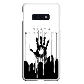 Чехол для Samsung S10E с принтом DEATH STRANDING в Кировске, Силикон | Область печати: задняя сторона чехла, без боковых панелей | Тематика изображения на принте: bridges uca | death stranded | death stranding | fragile express. | kojima productions | mikkelsen | void if tampered | кодзима гений | мадс миккельсен