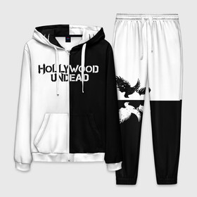 Мужской костюм 3D с принтом HOLLYWOOD UNDEAD в Кировске, 100% полиэстер | Манжеты и пояс оформлены тканевой резинкой, двухслойный капюшон со шнурком для регулировки, карманы спереди | deuce | hollywood undead | hu | j dog | shady jeff | голивудская нежить | голливуд | даниэль мурильо | джордан террелл | джордж артур рейган | дилан альварес | мэттью сент клер | нежить