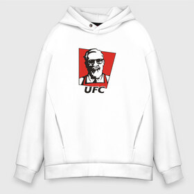 Мужское худи Oversize хлопок с принтом UFC (Конор) в Кировске, френч-терри — 70% хлопок, 30% полиэстер. Мягкий теплый начес внутри —100% хлопок | боковые карманы, эластичные манжеты и нижняя кромка, капюшон на магнитной кнопке | Тематика изображения на принте: kfc | ufc | боец | конор макгрегор