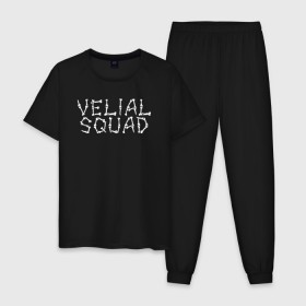 Мужская пижама хлопок с принтом VELIAL SQUAD в Кировске, 100% хлопок | брюки и футболка прямого кроя, без карманов, на брюках мягкая резинка на поясе и по низу штанин
 | velial squad | велиал сквад