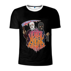 Мужская футболка 3D спортивная с принтом Velial Squad в Кировске, 100% полиэстер с улучшенными характеристиками | приталенный силуэт, круглая горловина, широкие плечи, сужается к линии бедра | horror | music | rap | redvelsqd | rock | музыка | рок | рэп | хоррор