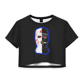 Женская футболка Cropp-top с принтом Velial Squad в Кировске, 100% полиэстер | круглая горловина, длина футболки до линии талии, рукава с отворотами | horror | music | rap | redvelsqd | rock | музыка | рок | рэп | хоррор