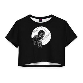 Женская футболка Cropp-top с принтом Velial Squad в Кировске, 100% полиэстер | круглая горловина, длина футболки до линии талии, рукава с отворотами | horror | music | rap | redvelsqd | rock | музыка | рок | рэп | хоррор