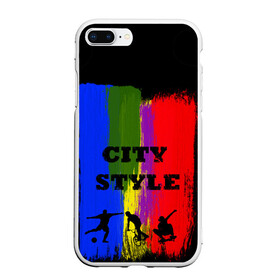 Чехол для iPhone 7Plus/8 Plus матовый с принтом City style в Кировске, Силикон | Область печати: задняя сторона чехла, без боковых панелей | city | style | велик | велосипед | велосипедист | графити | граффити | краска | краски. мазки краски | мазки | скуйтборд | спорт | футбол | цветное