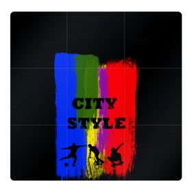 Магнитный плакат 3Х3 с принтом City style в Кировске, Полимерный материал с магнитным слоем | 9 деталей размером 9*9 см | city | style | велик | велосипед | велосипедист | графити | граффити | краска | краски. мазки краски | мазки | скуйтборд | спорт | футбол | цветное