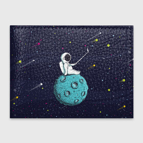 Обложка для студенческого билета с принтом Сэлфи Космонавта в Кировске, натуральная кожа | Размер: 11*8 см; Печать на всей внешней стороне | Тематика изображения на принте: galaxy | moon | вселенная | галактика | звезды | космонавт | космос | луна | месяц | сэлфи | сэлфипалка