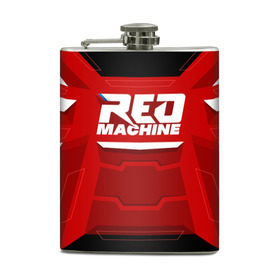 Фляга с принтом Red Machine в Кировске, металлический корпус | емкость 0,22 л, размер 125 х 94 мм. Виниловая наклейка запечатывается полностью | hockey | red | russia | team | красная | машина | россия | сборная | хоккей
