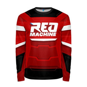 Мужской лонгслив 3D с принтом Red Machine в Кировске, 100% полиэстер | длинные рукава, круглый вырез горловины, полуприлегающий силуэт | hockey | red | russia | team | красная | машина | россия | сборная | хоккей