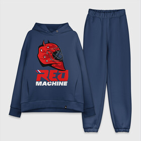 Женский костюм хлопок Oversize с принтом Red Machine в Кировске,  |  | hockey | red | russia | team | красная | машина | россия | сборная | хоккей