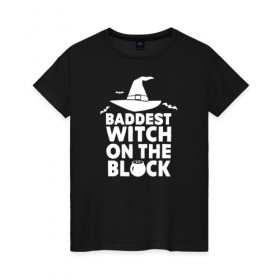 Женская футболка хлопок с принтом Самая плохая ведьма в Кировске, 100% хлопок | прямой крой, круглый вырез горловины, длина до линии бедер, слегка спущенное плечо | 