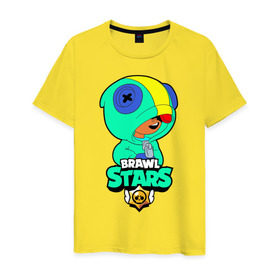 Мужская футболка хлопок с принтом Brawl Stars LEON в Кировске, 100% хлопок | прямой крой, круглый вырез горловины, длина до линии бедер, слегка спущенное плечо. | brawl | brawl stars | crow | leon | stars | бравл | бравл старс | браво старс | игра | компьютерная | кров | леон | онлайн | старс