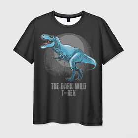 Мужская футболка 3D с принтом Dinosaur t-rex в Кировске, 100% полиэфир | прямой крой, круглый вырез горловины, длина до линии бедер | art | dino | dinos | dinosaur | raptor | style | trex | velociraptor | арт | динозавр | мир юрского периода | ти рекс | ящер