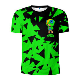 Мужская футболка 3D спортивная с принтом Brawl Stars в Кировске, 100% полиэстер с улучшенными характеристиками | приталенный силуэт, круглая горловина, широкие плечи, сужается к линии бедра | brawl | crow | game | leon | spike | stars | ворон | игра | леон | спайк